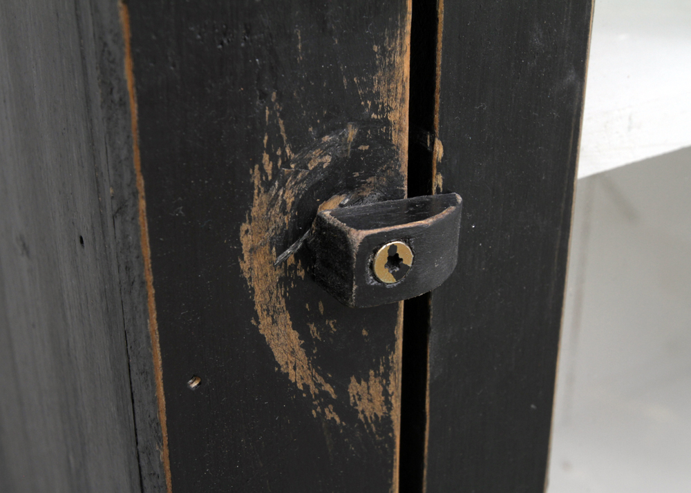 Rustic Black-Painted Kitchen Cabinet