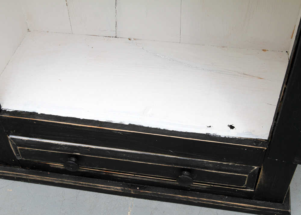 Rustic Black-Painted Kitchen Cabinet