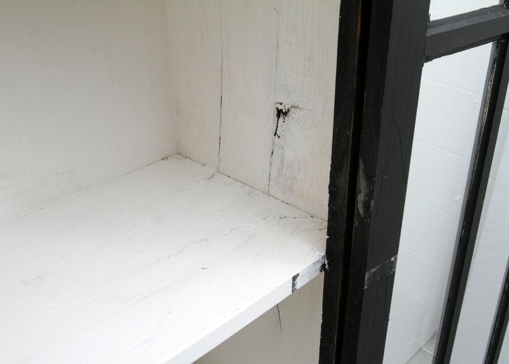 Rustic Black-Painted Kitchen Cabinet