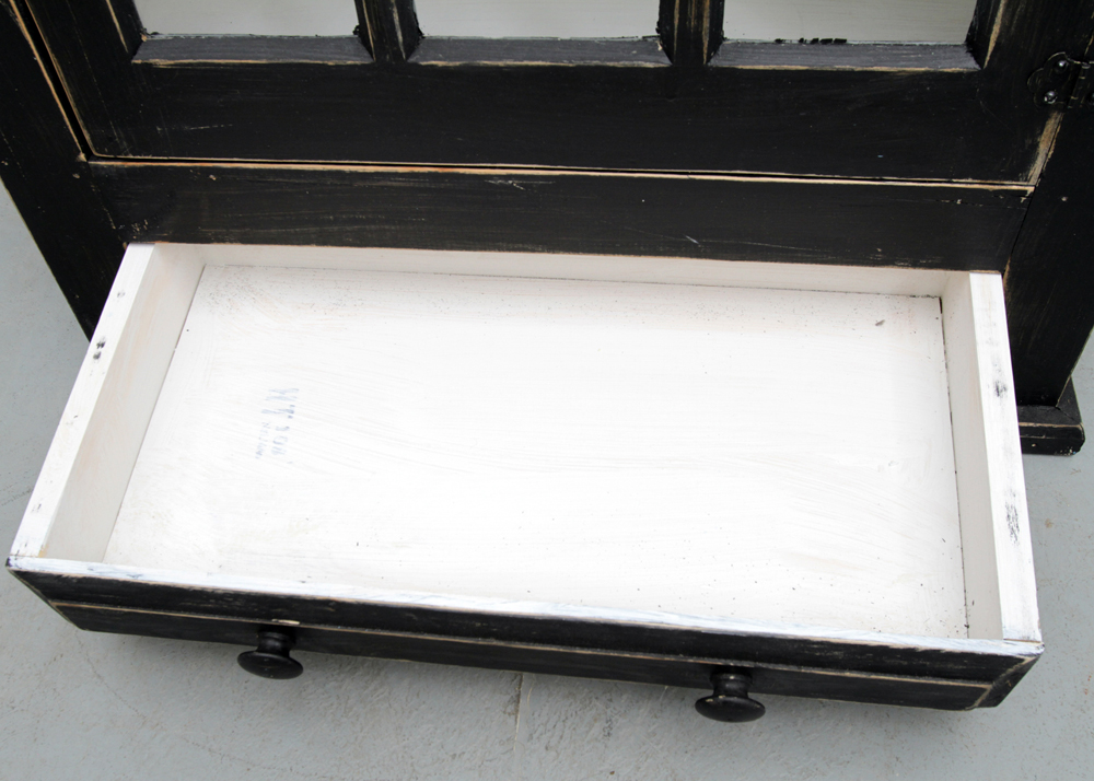 Rustic Black-Painted Kitchen Cabinet