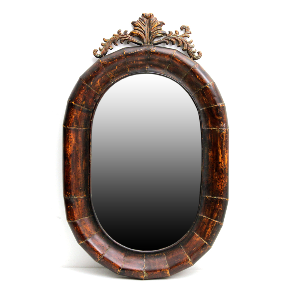 Oval Metal Framed Mirror