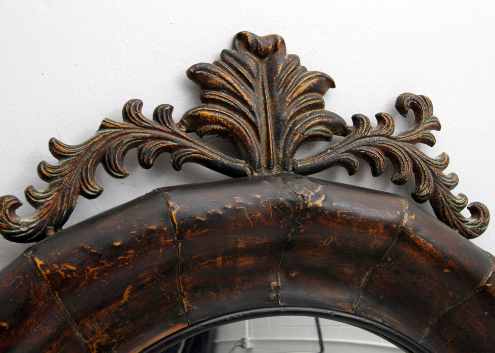 Oval Metal Framed Mirror