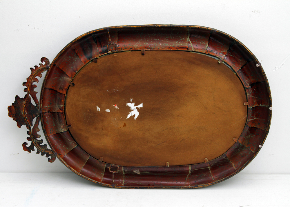 Oval Metal Framed Mirror