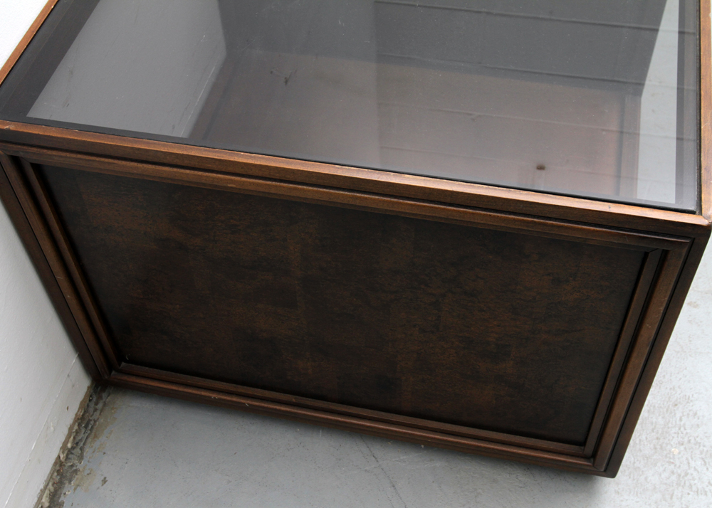 Vintage Smoked Glass Top End Table