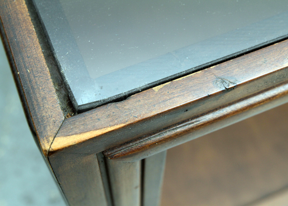 Vintage Smoked Glass Top End Table