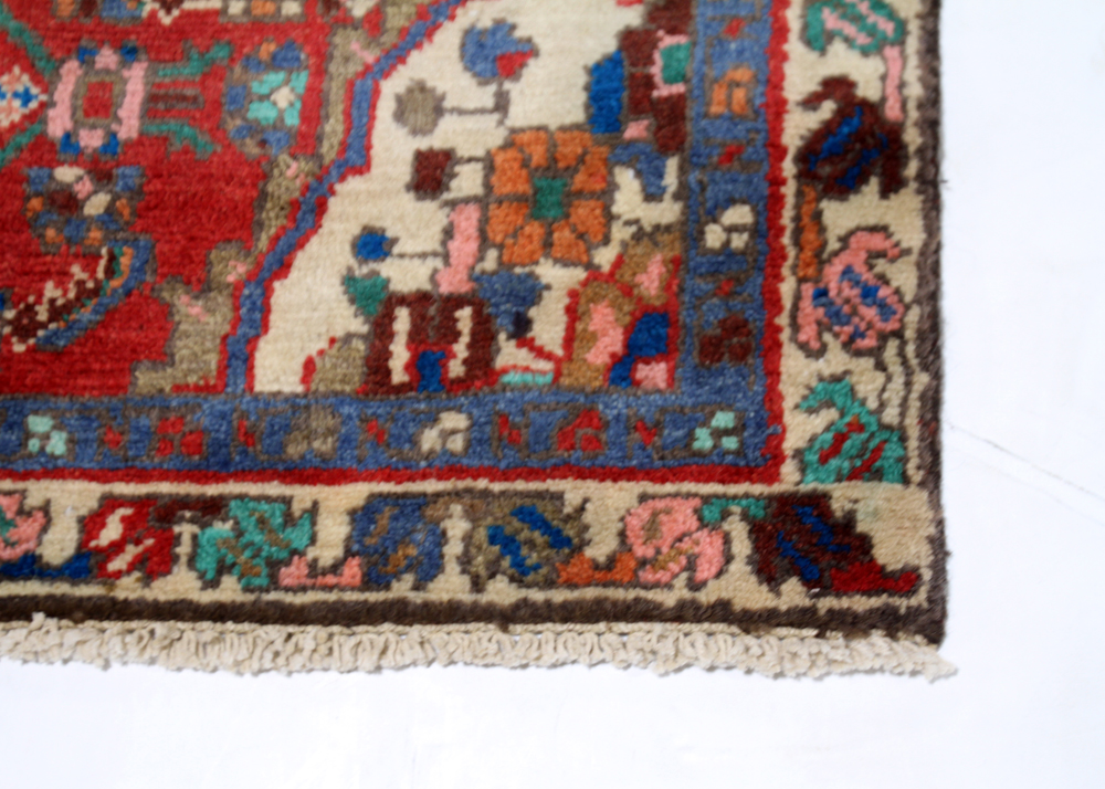 Hand-Knotted Persian Hamadan Wool Carpet Runner
