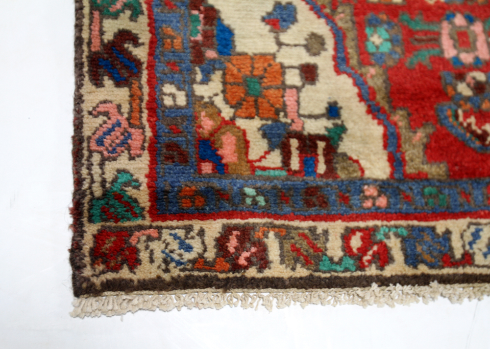 Hand-Knotted Persian Hamadan Wool Carpet Runner