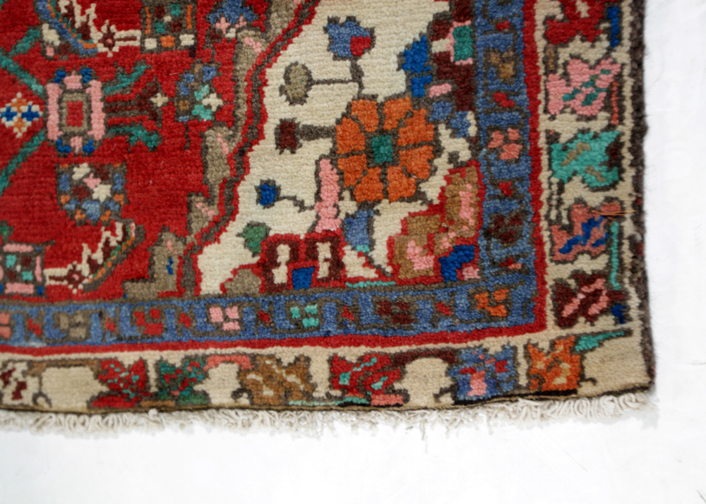 Hand-Knotted Persian Hamadan Wool Carpet Runner