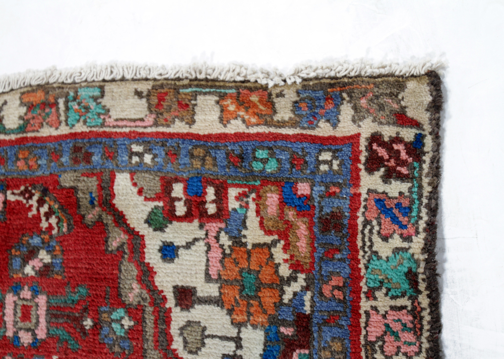 Hand-Knotted Persian Hamadan Wool Carpet Runner