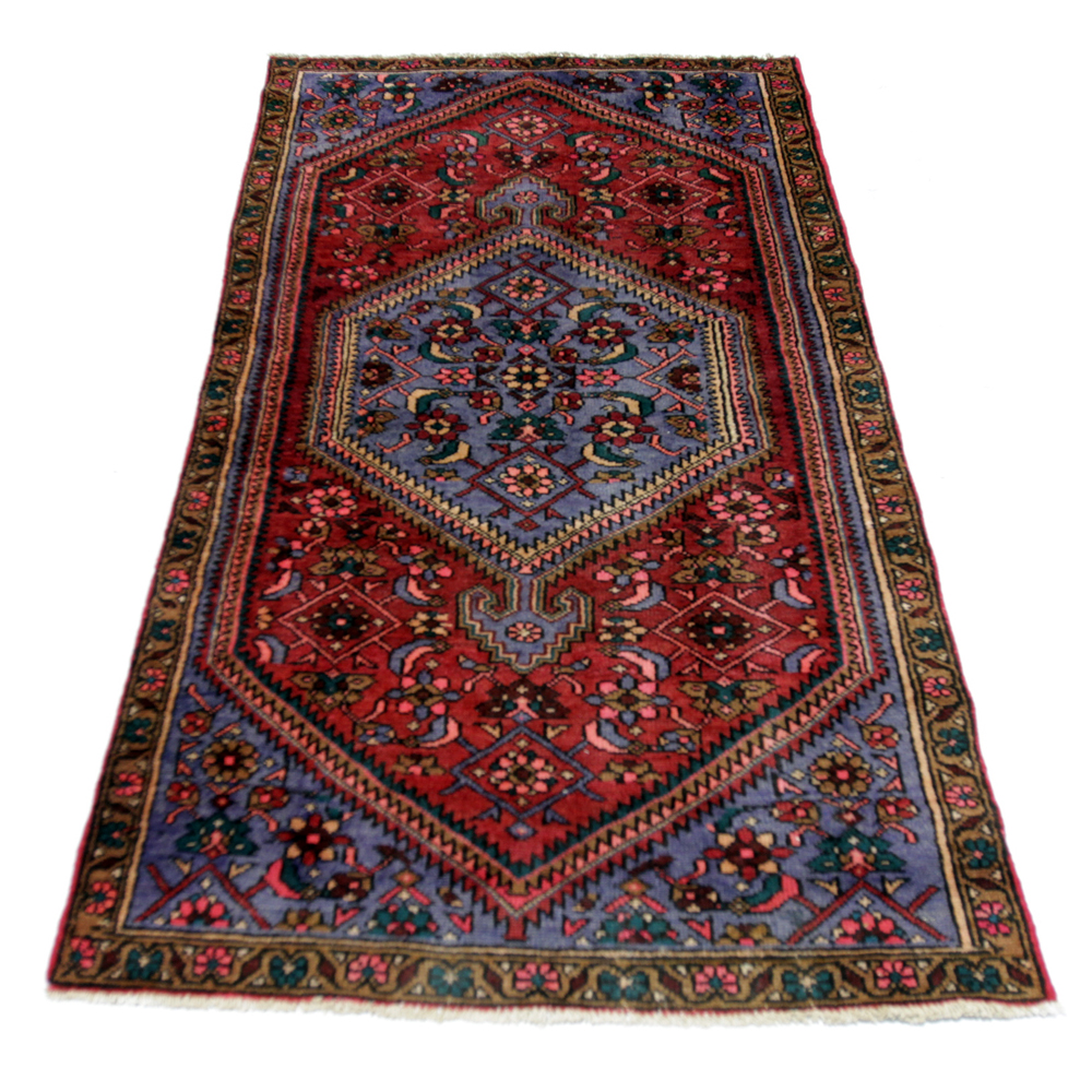 Hand-Knotted Persian Kurdish Bijar Area Rug