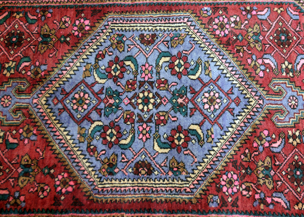 Hand-Knotted Persian Kurdish Bijar Area Rug