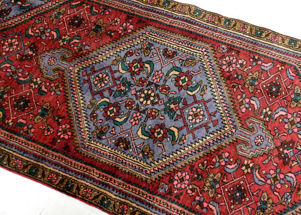 Hand-Knotted Persian Kurdish Bijar Area Rug