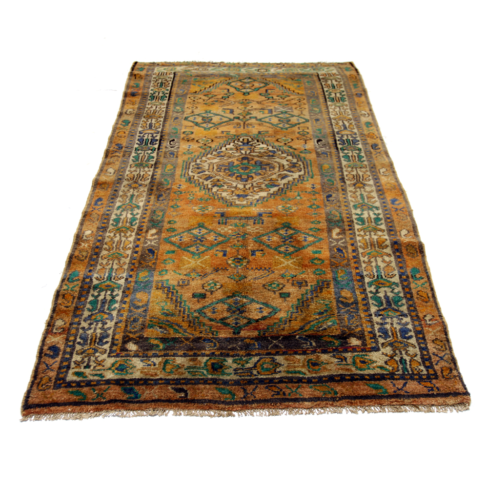 Hand-Knotted Persian Karaja Heriz Wool Area Rug