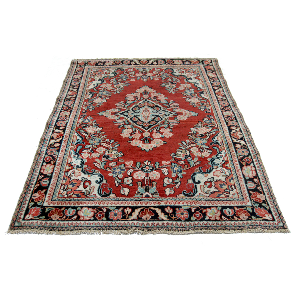 Hand-Knotted Persian Mahal Sarouk Area Rug