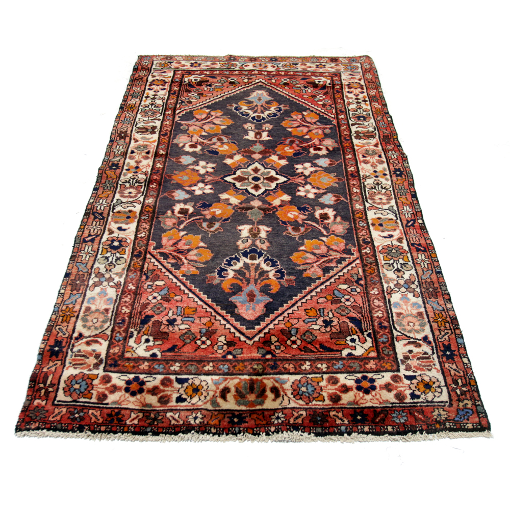 Vintage Hand-Knotted Persian Malayer Wool Area Rug