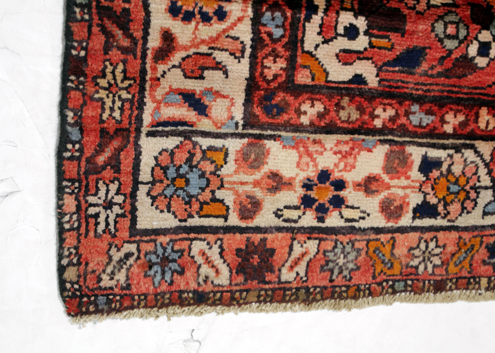 Vintage Hand-Knotted Persian Malayer Wool Area Rug