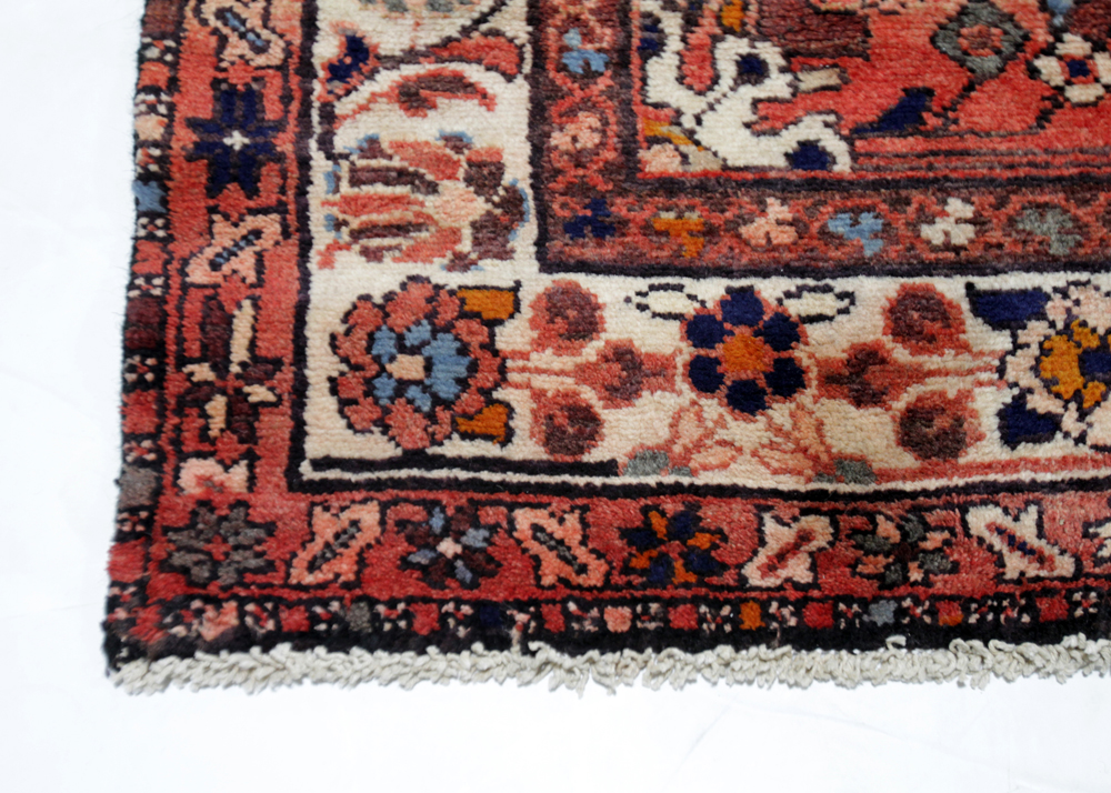 Vintage Hand-Knotted Persian Malayer Wool Area Rug