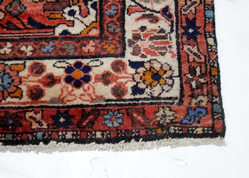 Vintage Hand-Knotted Persian Malayer Wool Area Rug