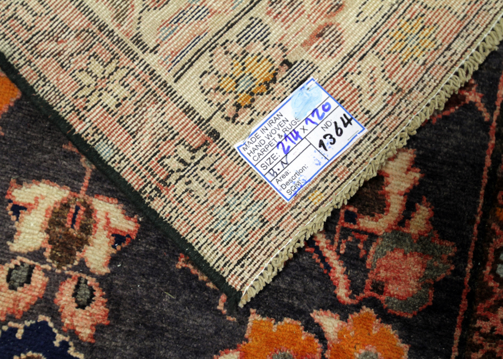 Vintage Hand-Knotted Persian Malayer Wool Area Rug