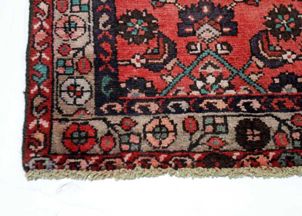 Hand-Knotted Persian Hamadan Carpet Runner