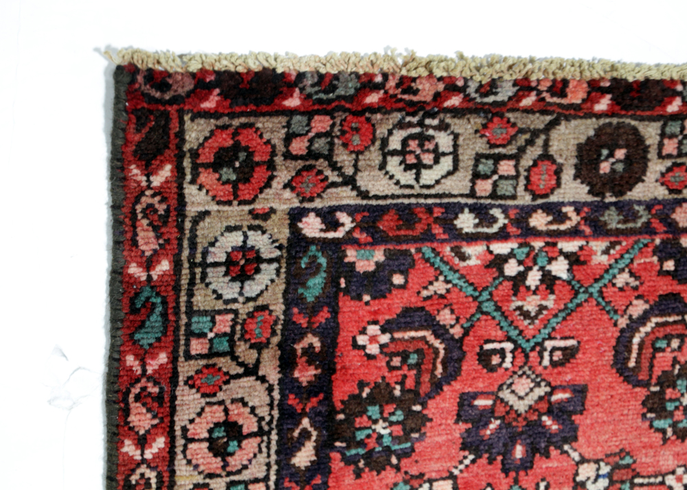 Hand-Knotted Persian Hamadan Carpet Runner