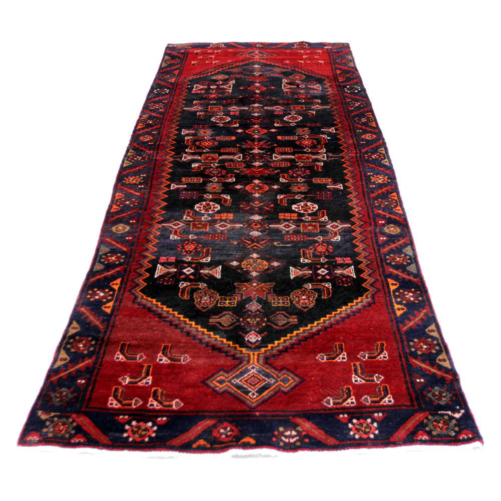 Hand-Knotted Persian Kurdish Bijar Wool Carpet Runner