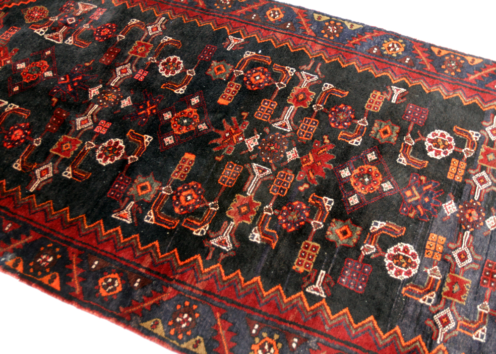 Hand-Knotted Persian Kurdish Bijar Wool Carpet Runner