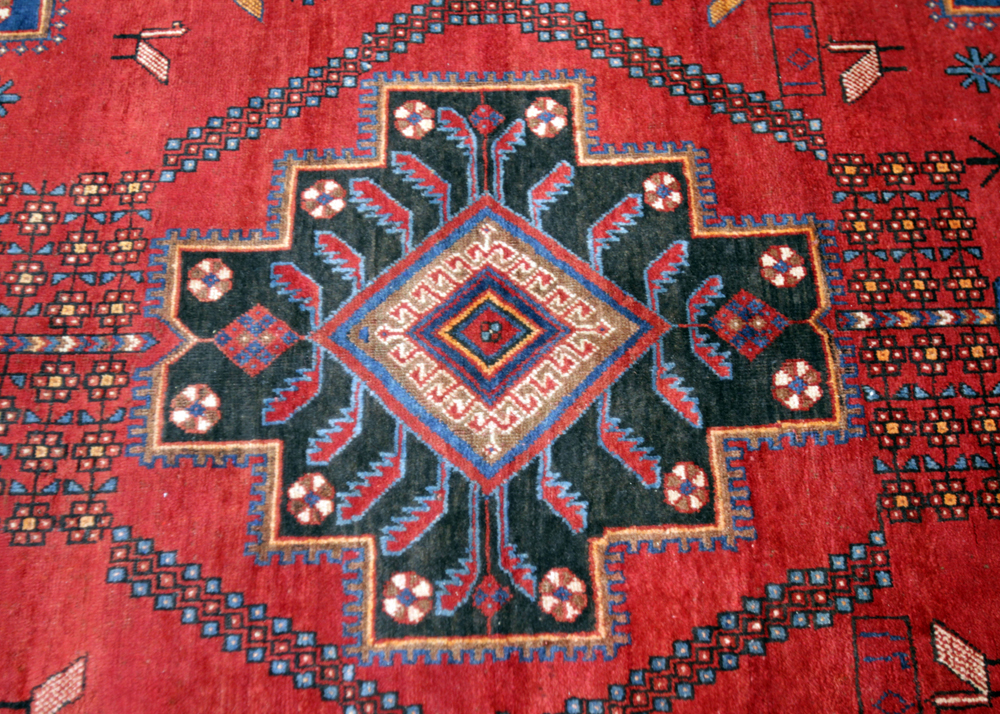 Hand-Knotted Vintage Persian Sirjan Wool Area Rug
