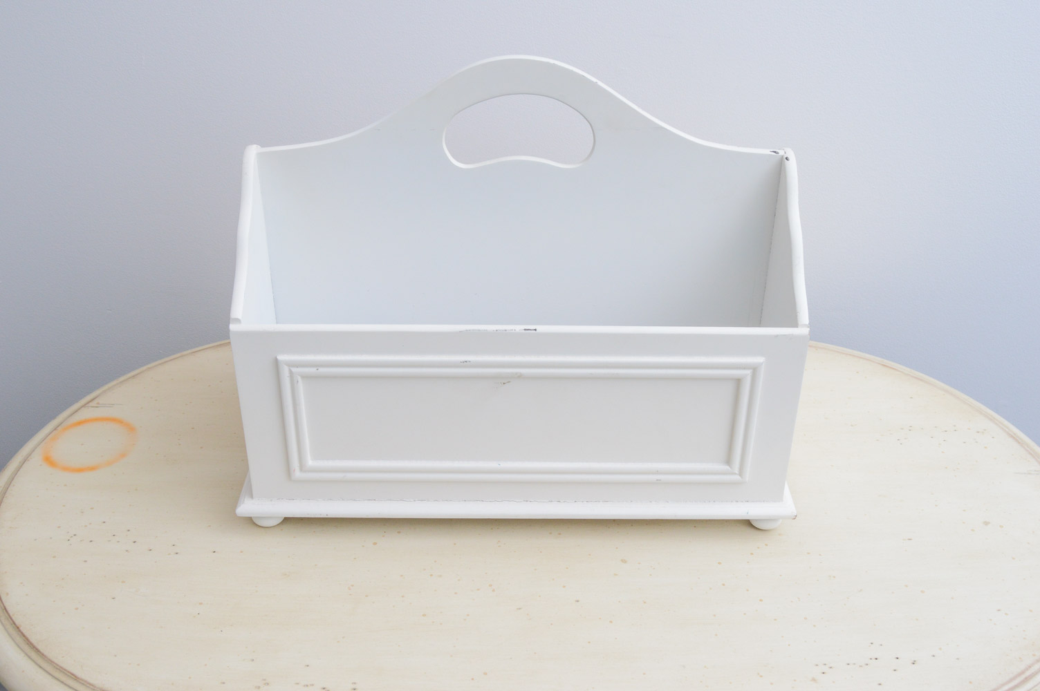 A Set of Cream Colored Wood Furniture and Desk Organizers