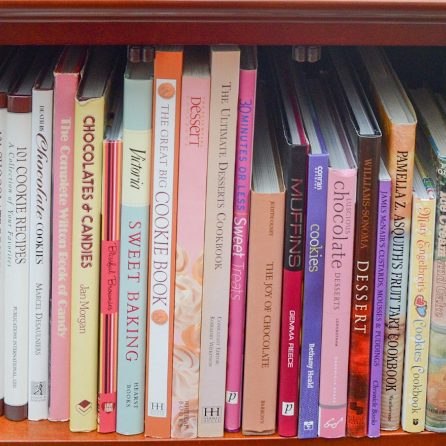 Assortment of Baking and Sweets Cookbooks