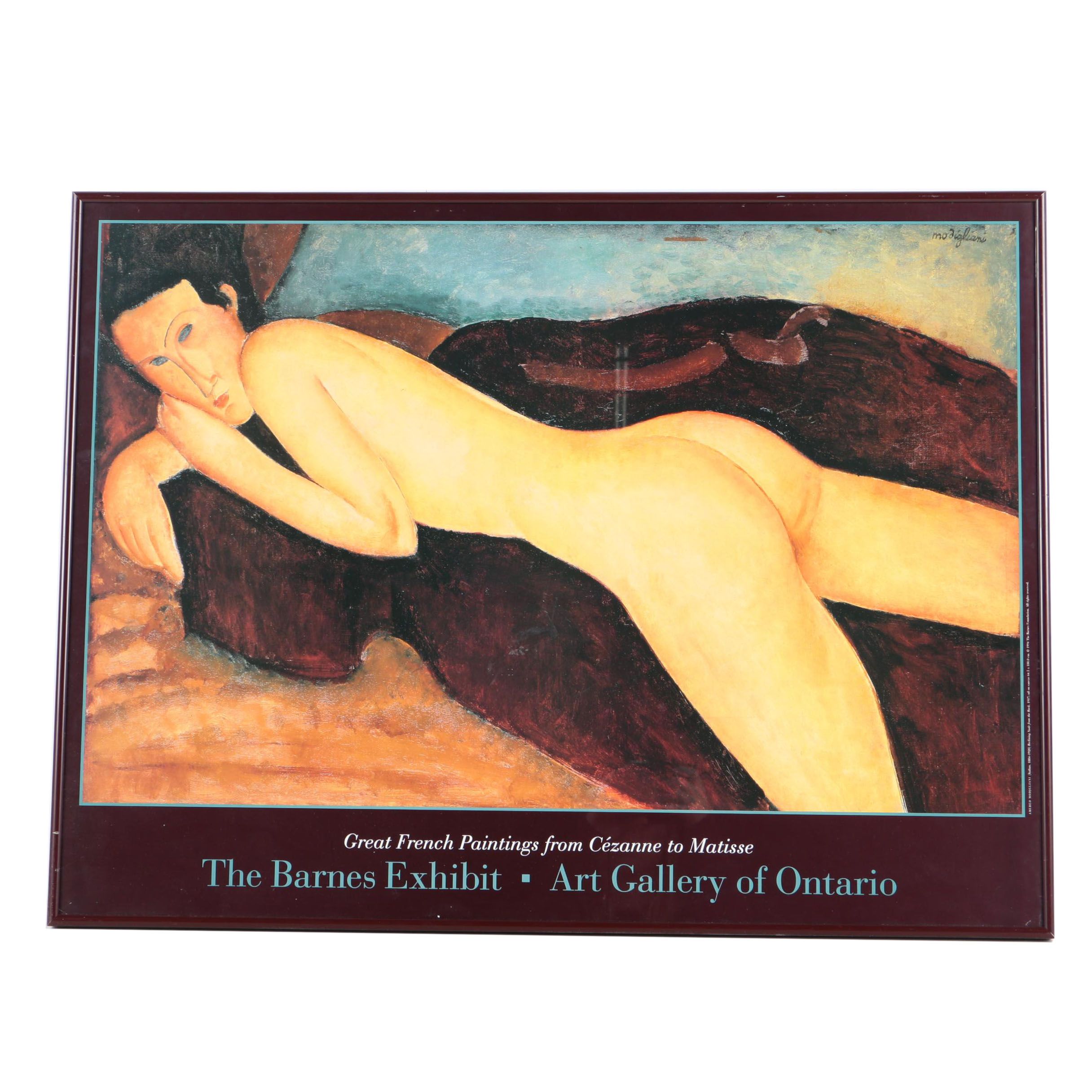 Exhibition Poster Featuring "Reclining Nude from Back" After Amedeo Modigliani