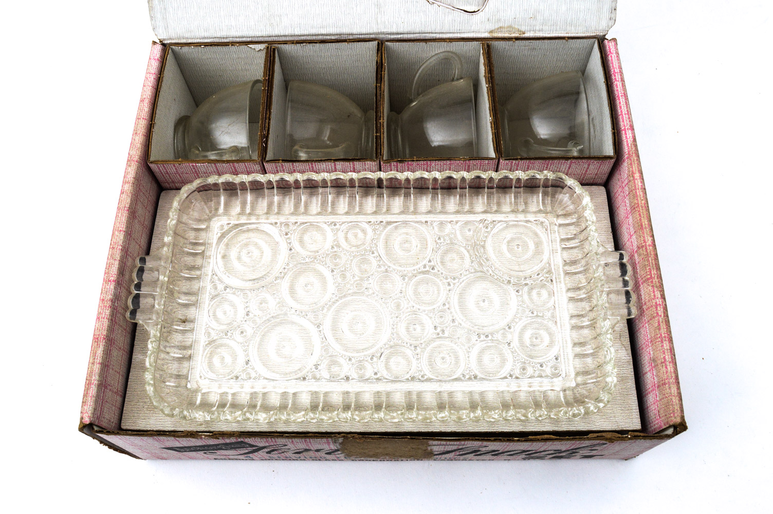 Vintage Anchorglass Serva-Snack Set and Hazelware Punch Bowl