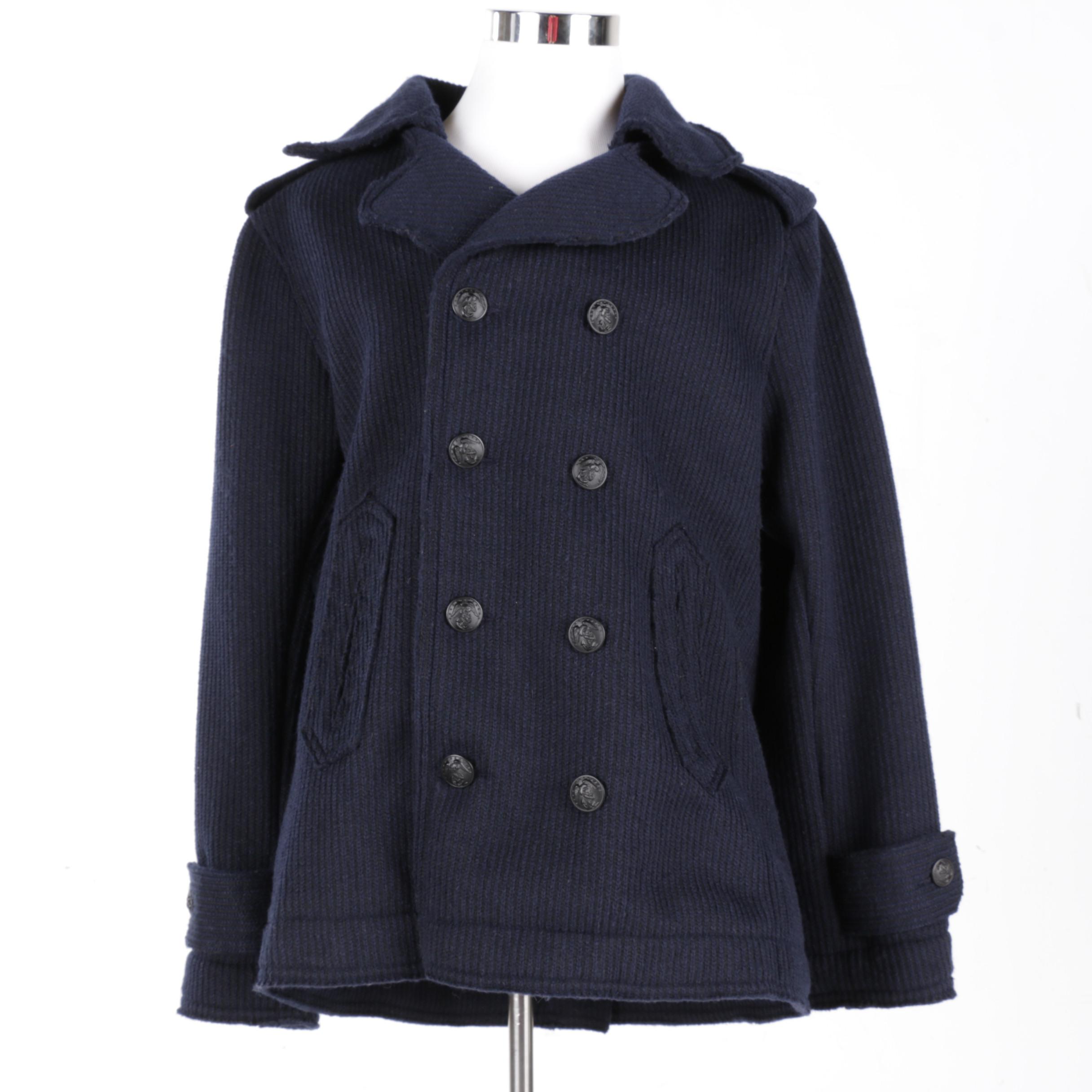 Men's Cockpit USA Peacoat Style Sweater Jacket