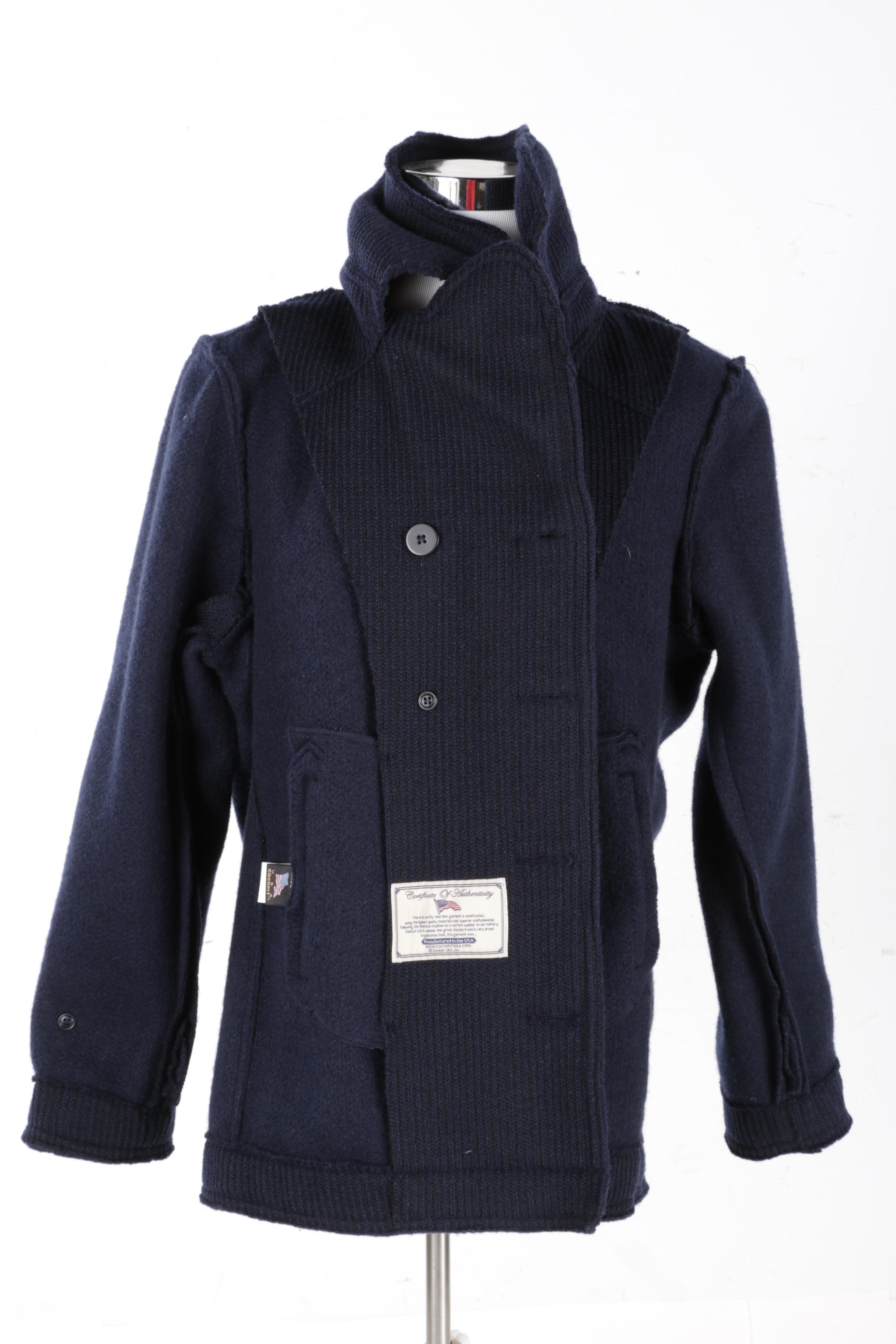 Men's Cockpit USA Peacoat Style Sweater Jacket