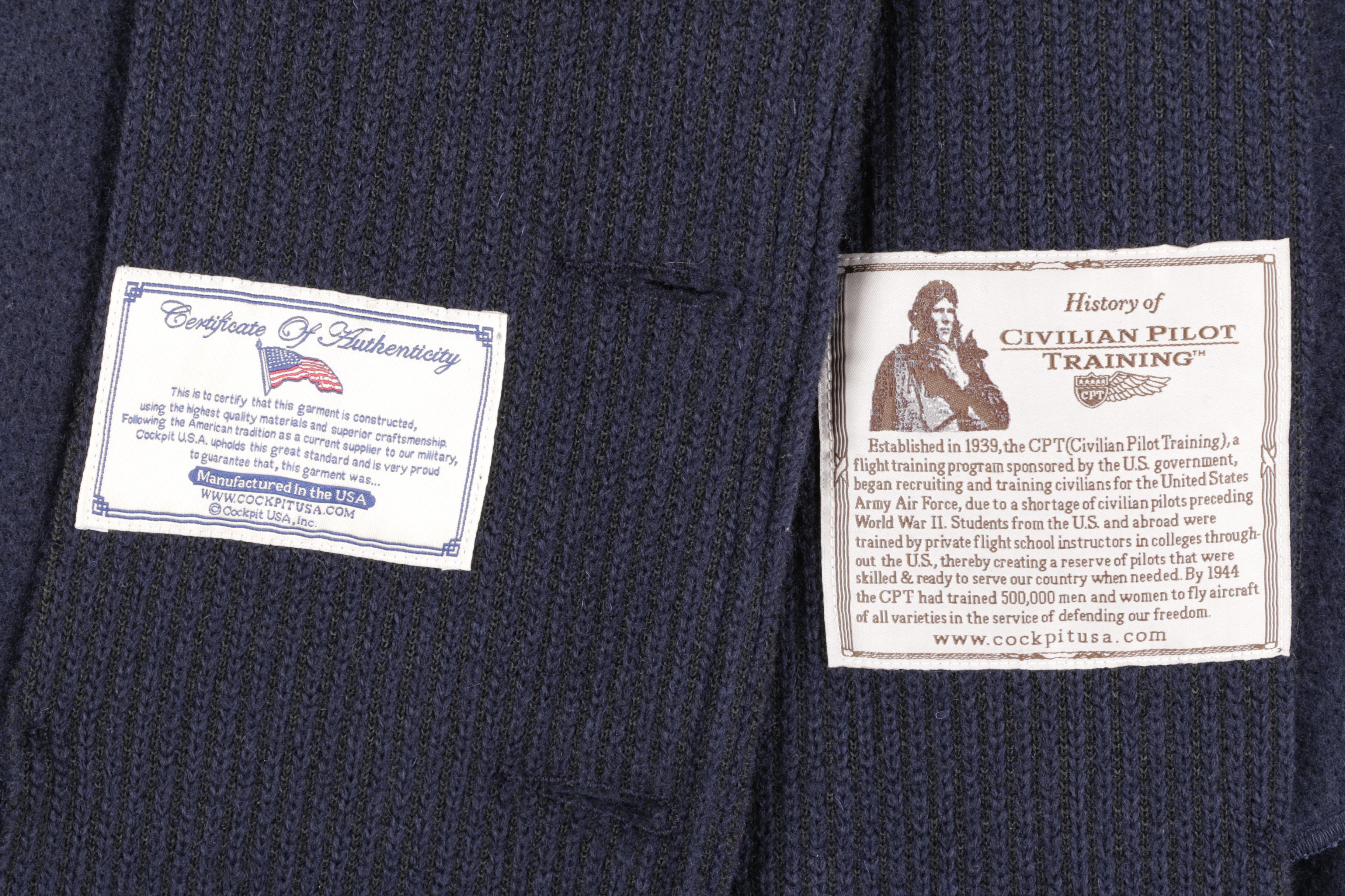 Men's Cockpit USA Peacoat Style Sweater Jacket