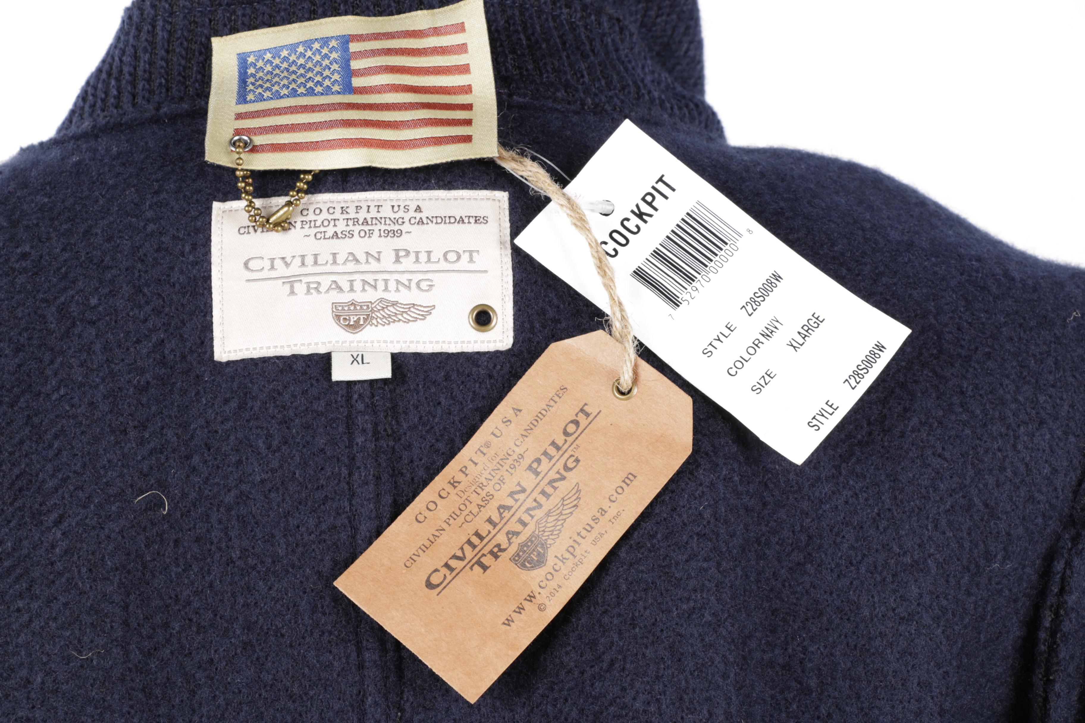 Men's Cockpit USA Peacoat Style Sweater Jacket