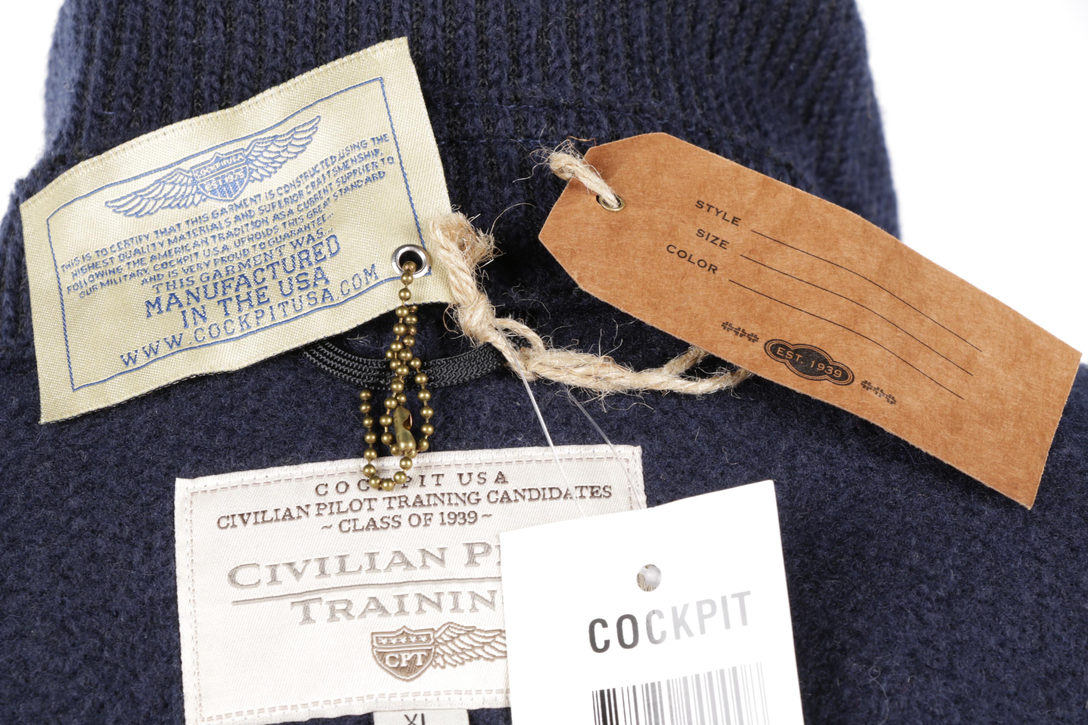 Men's Cockpit USA Peacoat Style Sweater Jacket