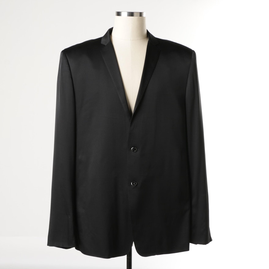 Men's Masatomo Black Silk Blend Suit Jacket