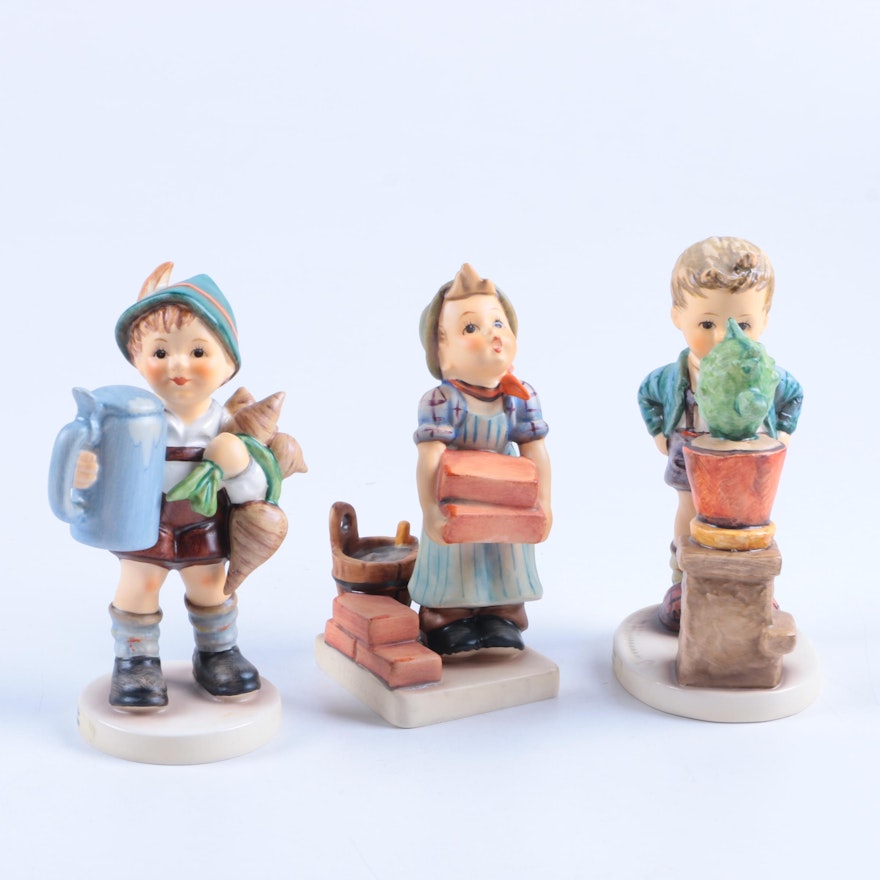 Hummel "Confidentially", "The Builder" and "For Father" Figurines