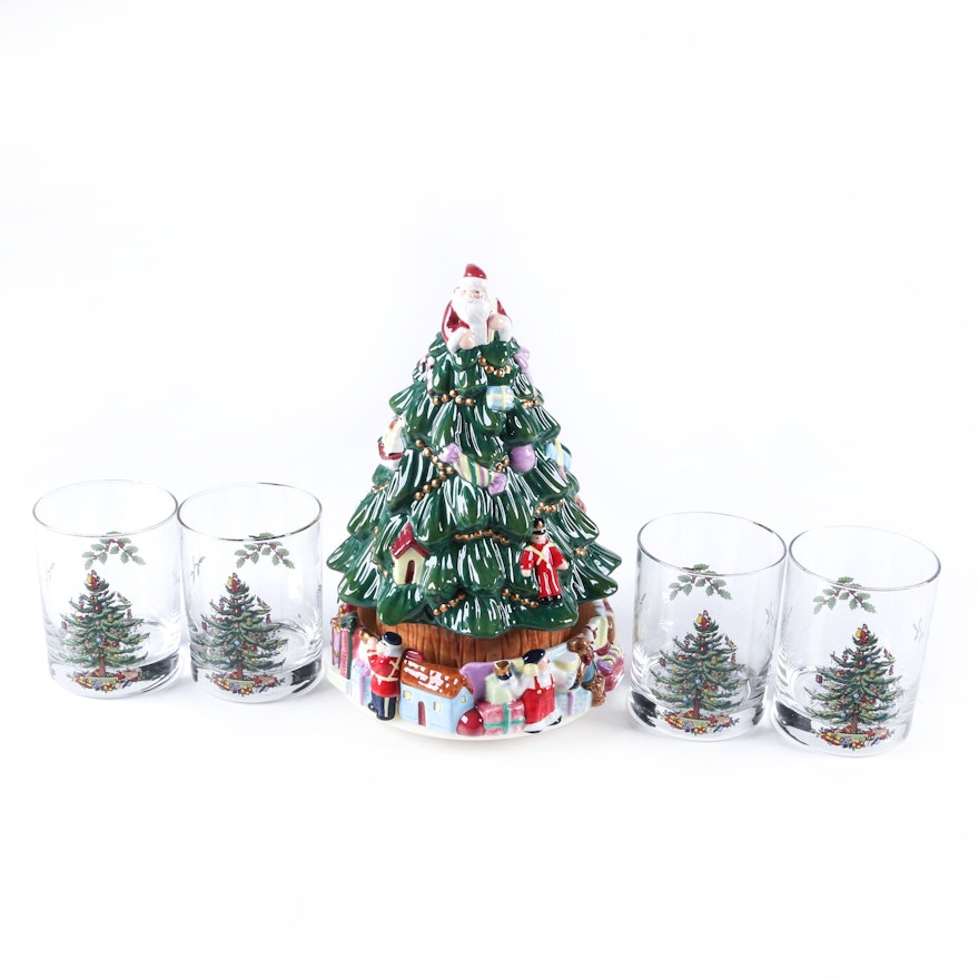 Spode "Christmas Tree" Barware and Ceramic Musical Tree