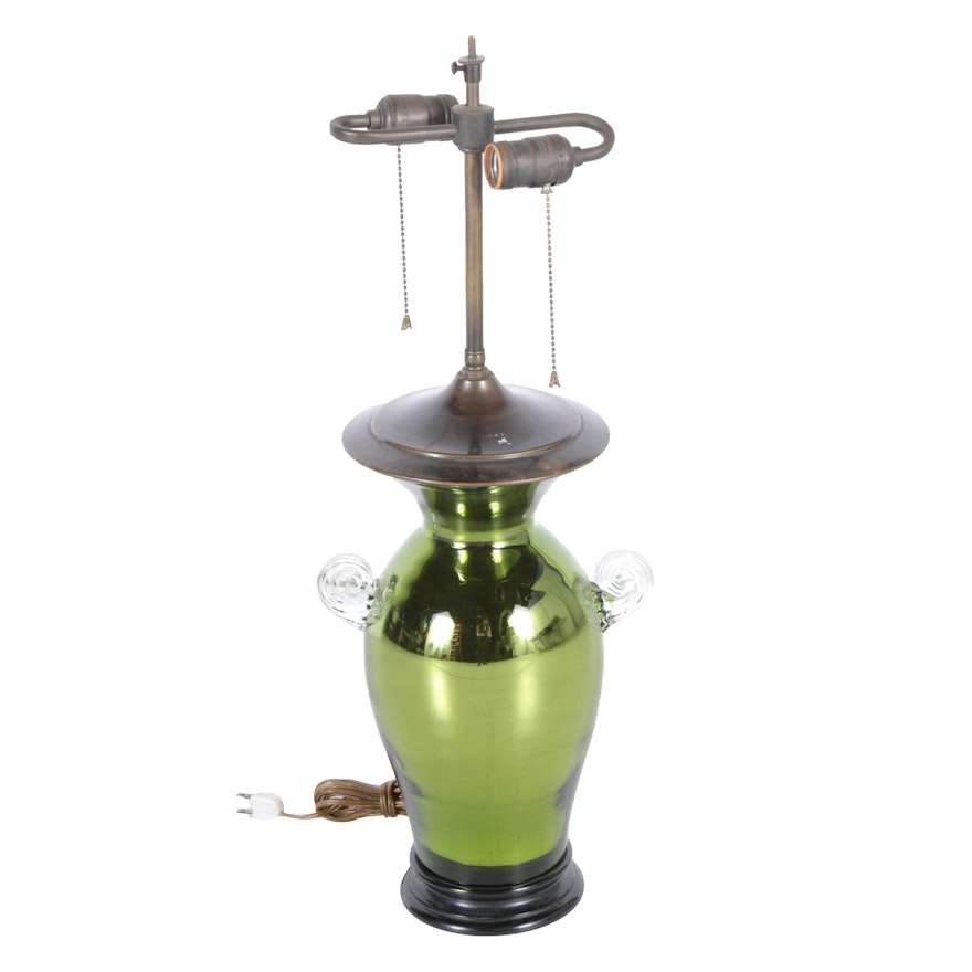 Vintage Green Mercury Glass Table Lamp