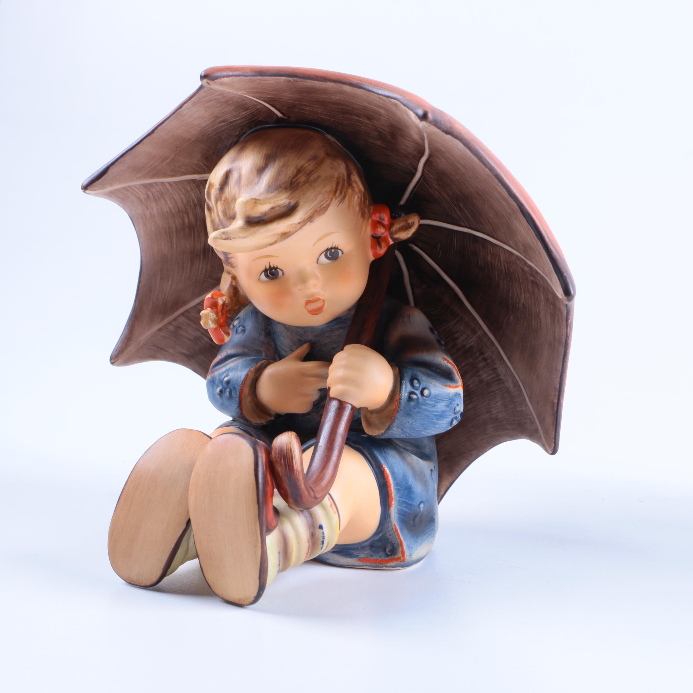 Hummel "Umbrella Girl" and "Umbrella Boy" Figurines