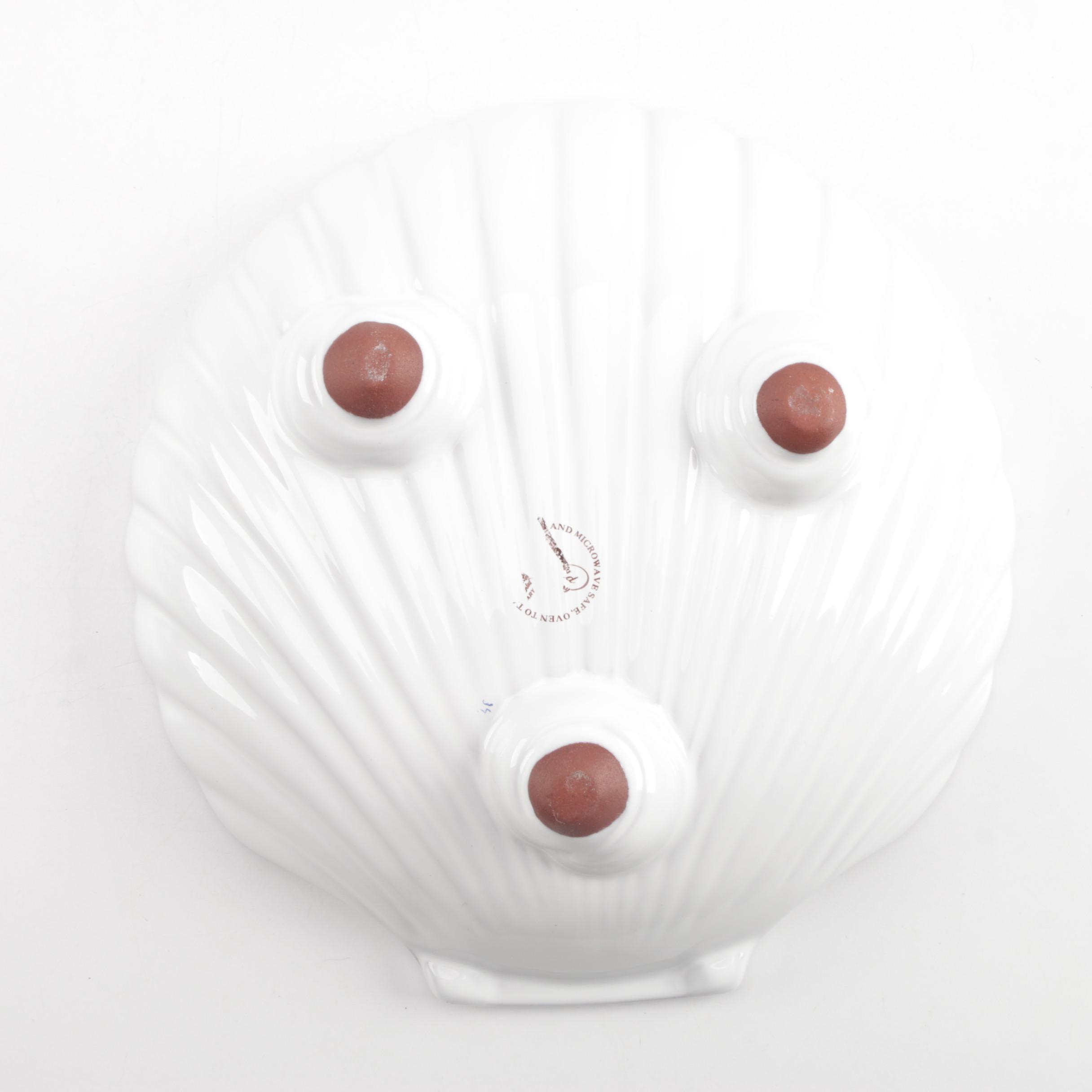 Herend Village Pottery "Morning Song" Shell Dish and Butter Tray