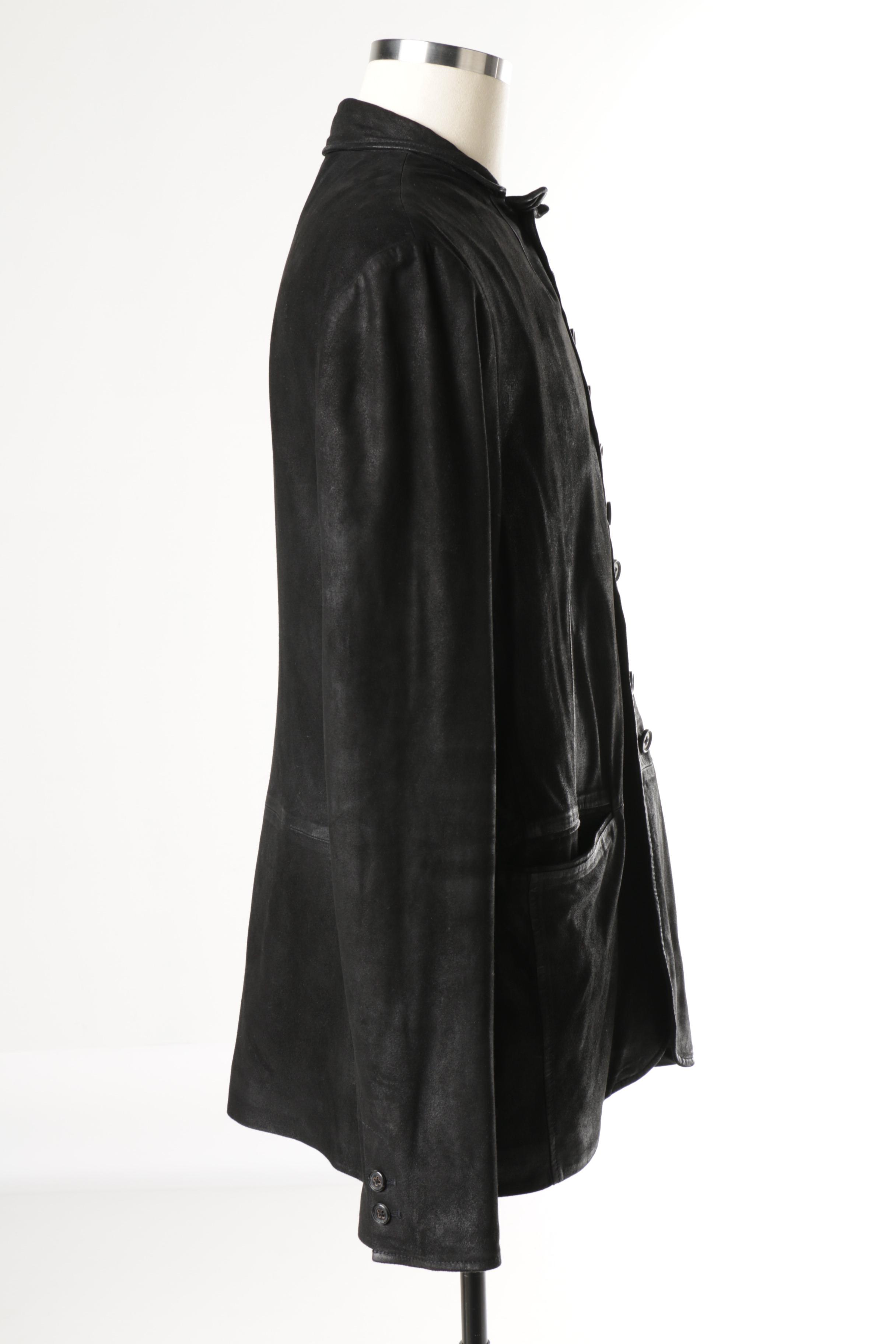 John Varvatos Goat Suede Leather Jacket