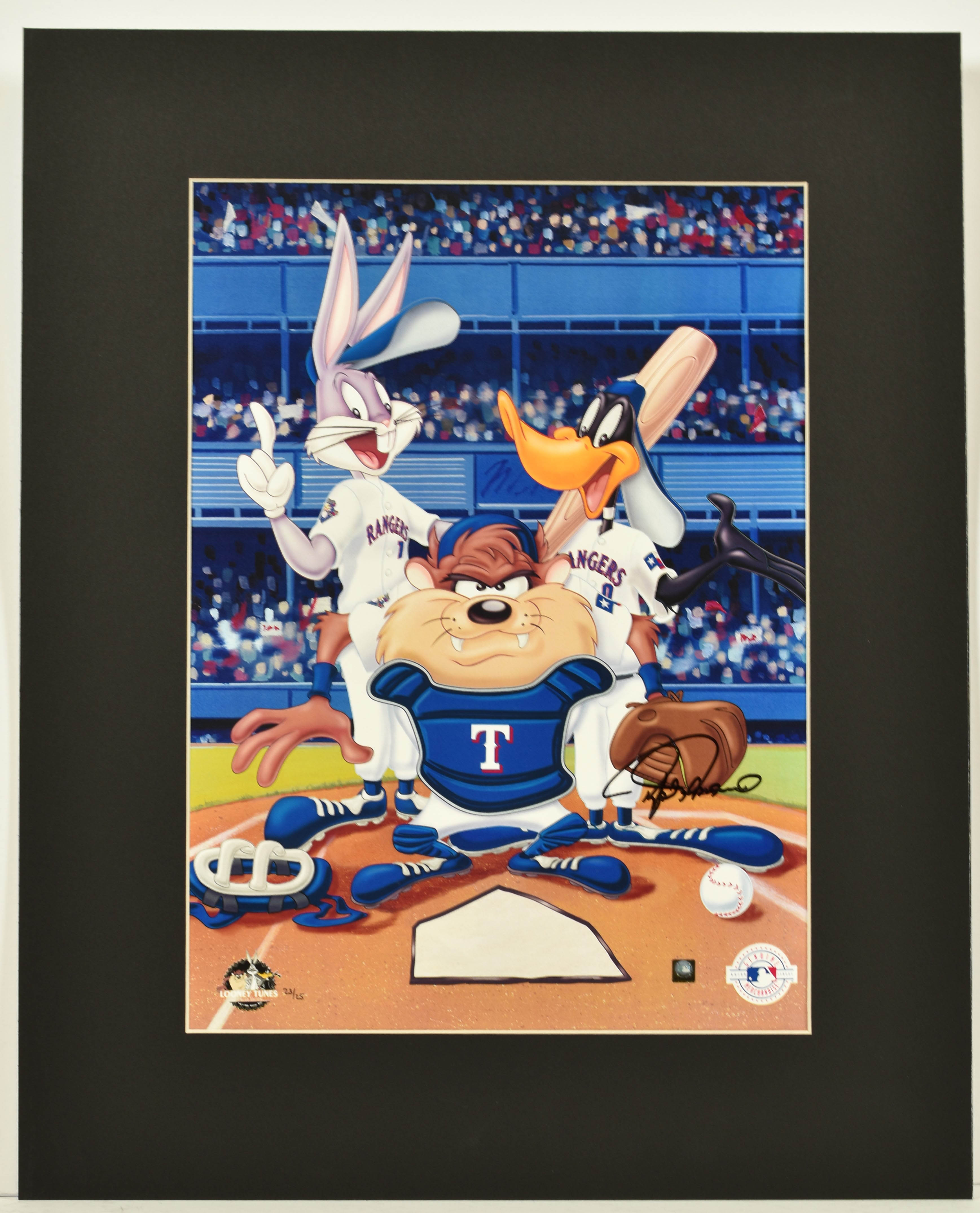 Rafael Palmeiro - Signed L.E. Rangers Looney Tunes Lithographs