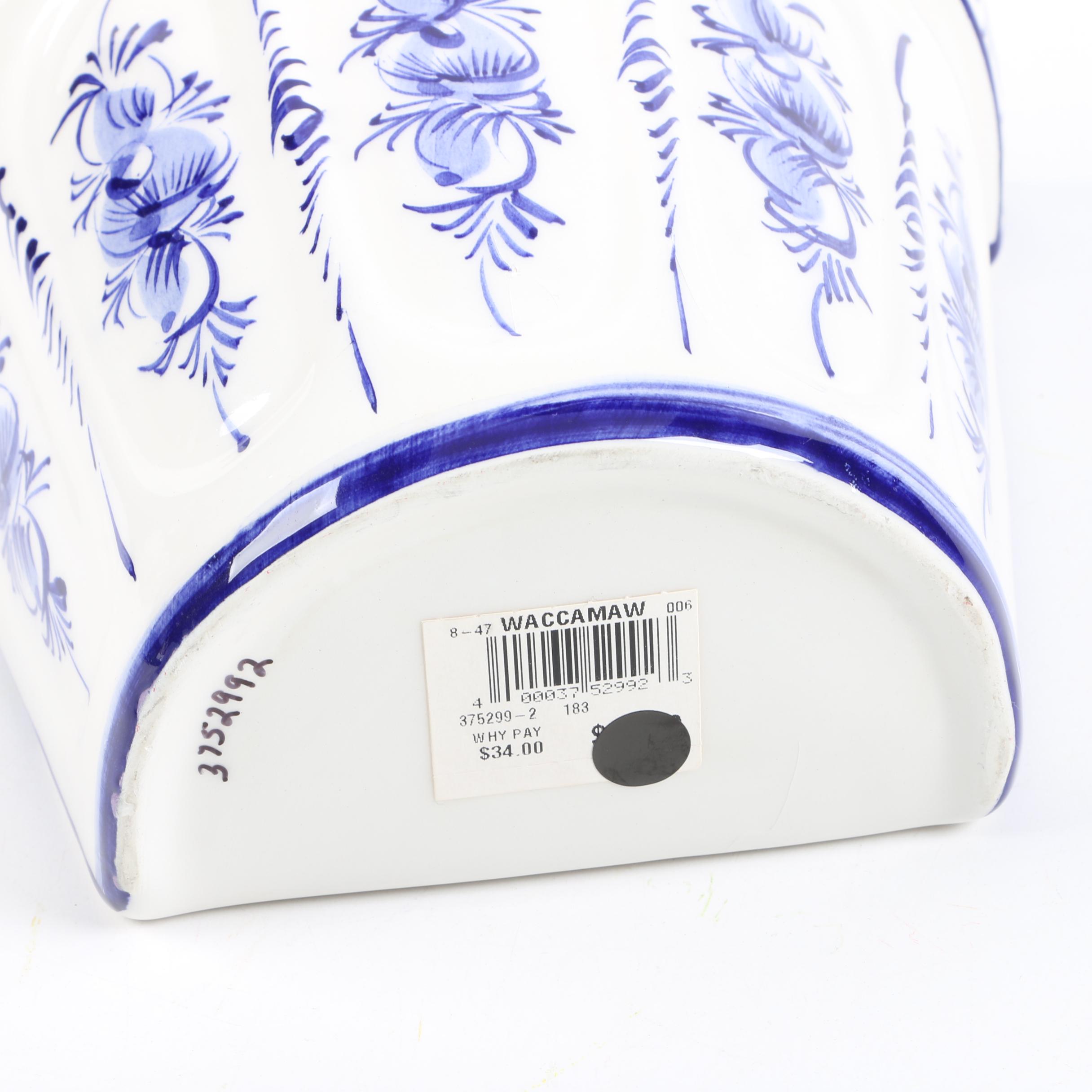 White and Blue Ceramic Planters