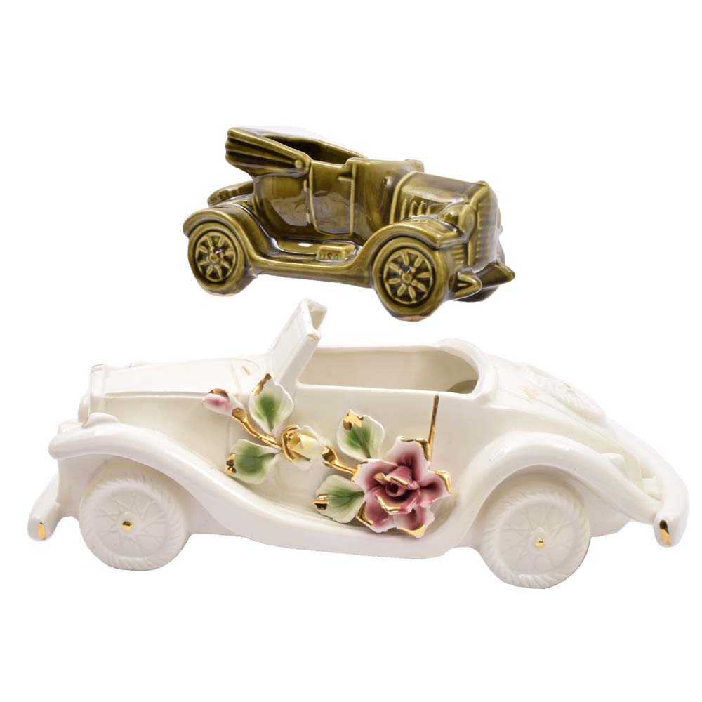 Vintage Car Planters including Capodimonte