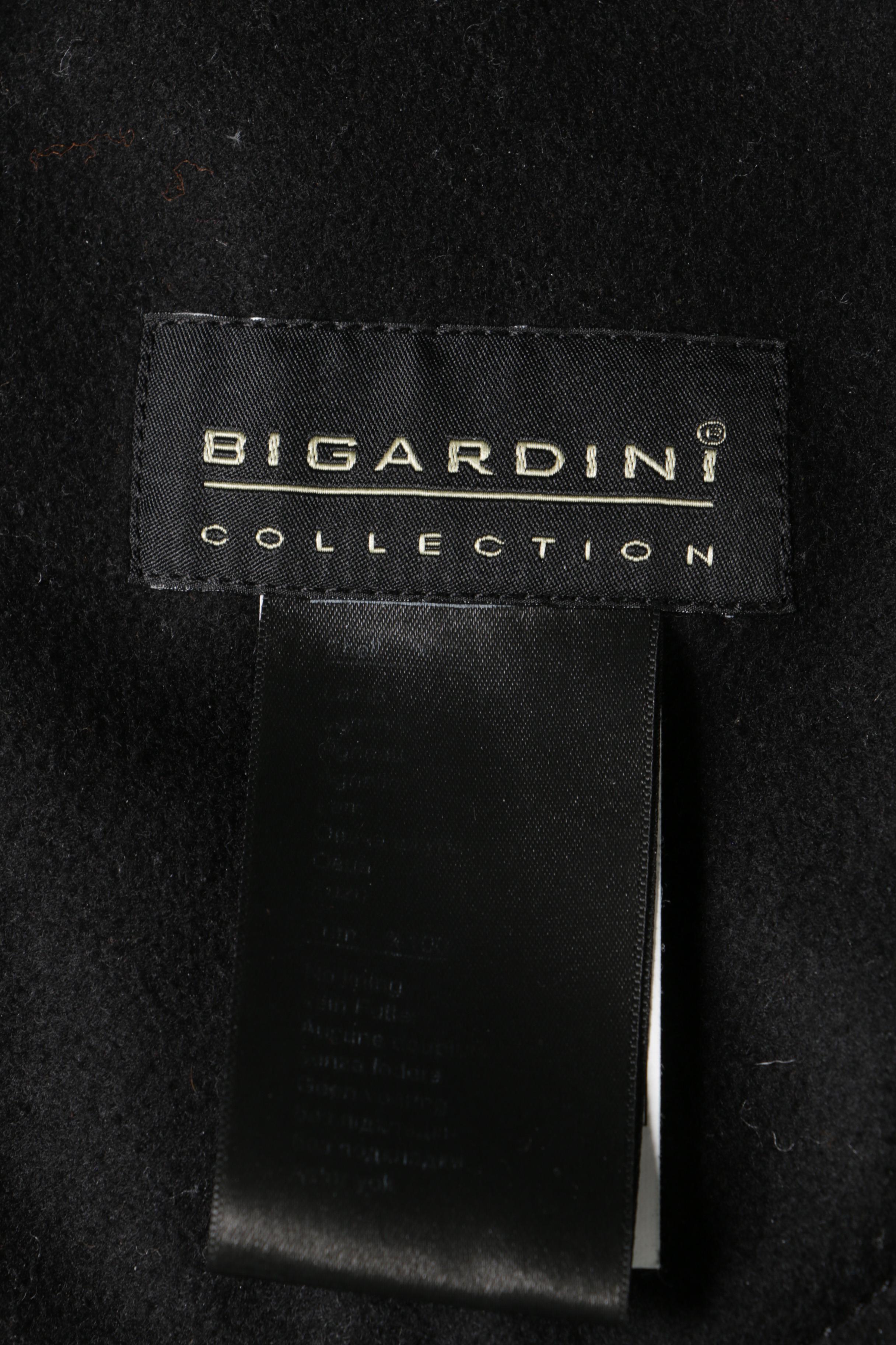 Men's Bigardini Collection Black Suede and Shearling Fur Coat