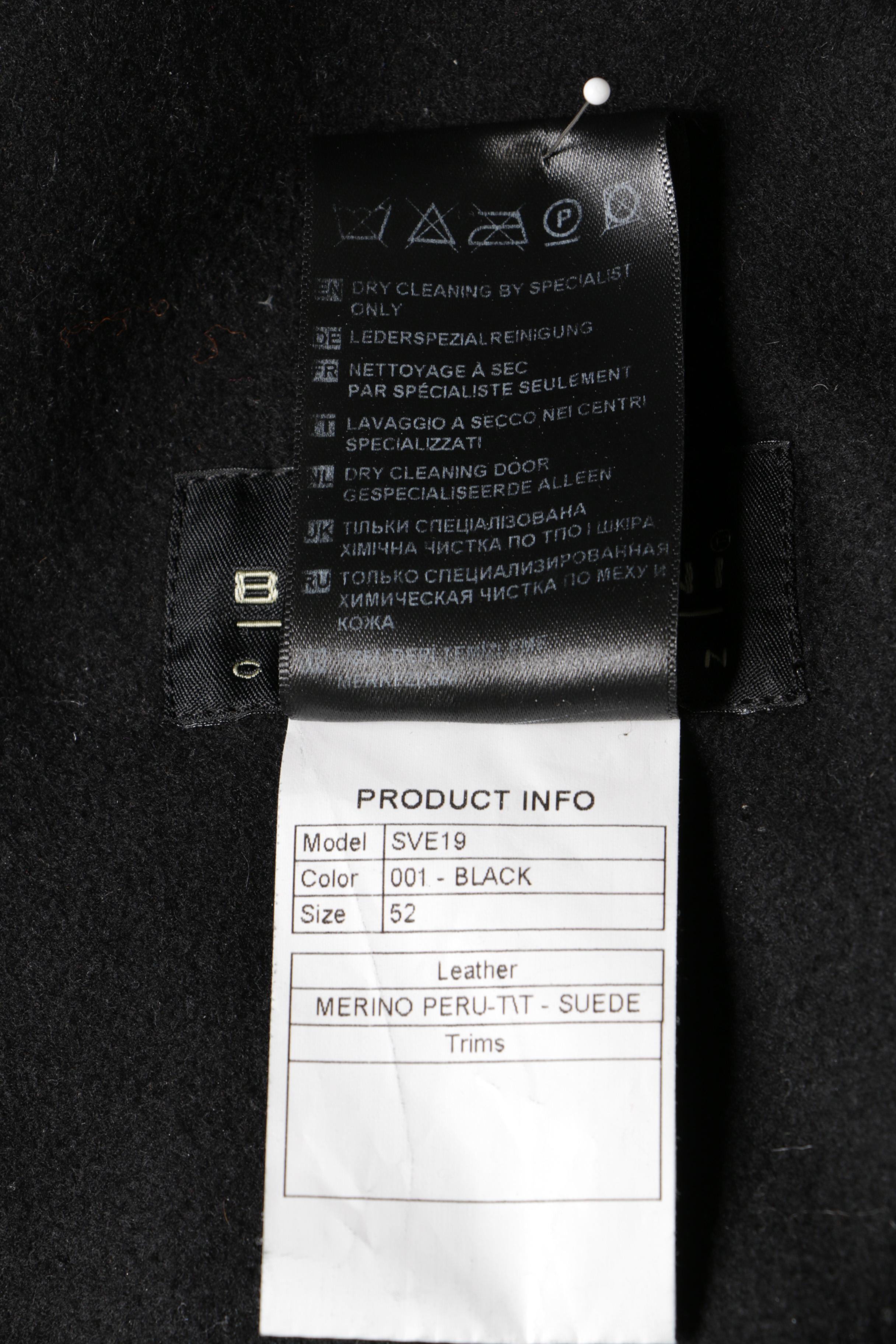 Men's Bigardini Collection Black Suede and Shearling Fur Coat