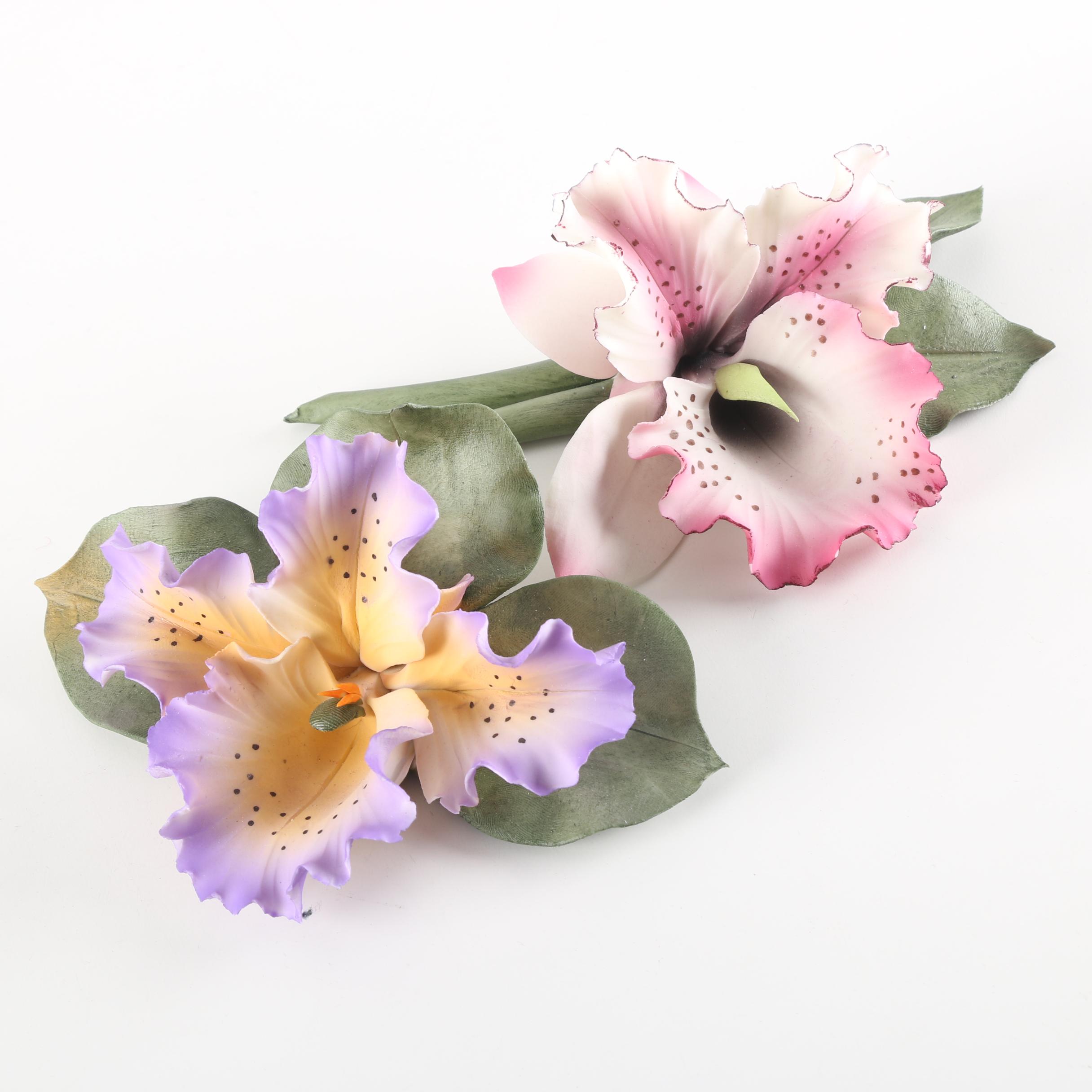 Dea Capodimonte Ceramic Flower Figurines